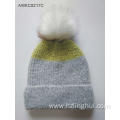 Slouchy Knit Warm Cuffed Cap Striped Winter Beanie